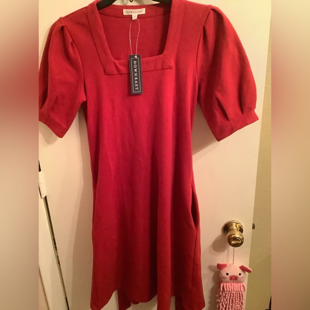 DownEast Chili Red XS skater dress